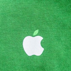 Two Apple Shirt Mens L Green Employee Short Sleeve Logo Leave The World Better