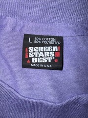 Vintage NOS Blank Large Lavender Screen Stars Best, Single Stitch Made in USA.