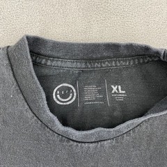 Y2K Neff Mushroom Smiley T-Shirt Mens XL Faded Black Graphic Print Cotton