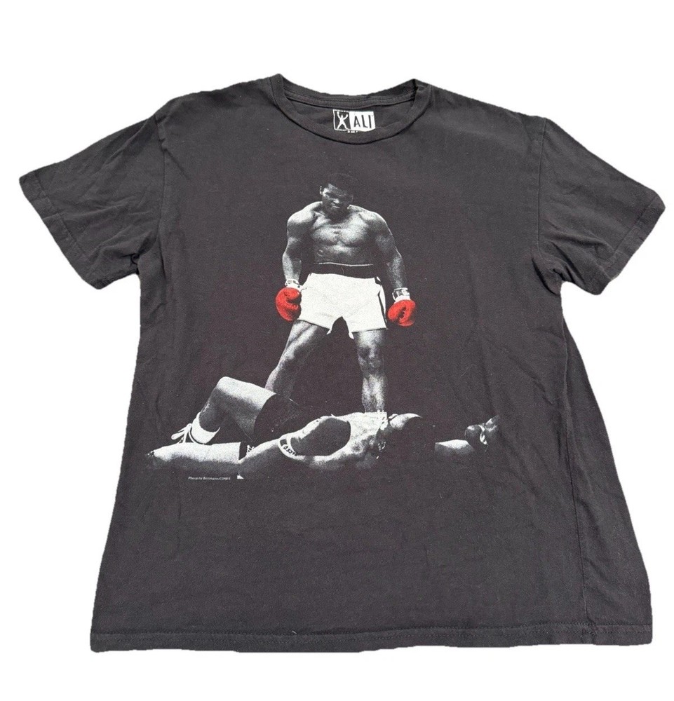 Muhammed ALI Shirt Mens Small Black Short Sleeve Boxing Fighting Iconic Casual