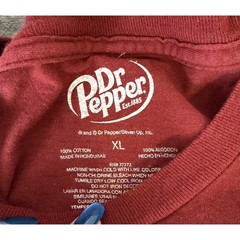 Dr Pepper T-Shirt XL Maroon Soda Pop Graphic Tee Vintage Style Retro Soft Cotton
