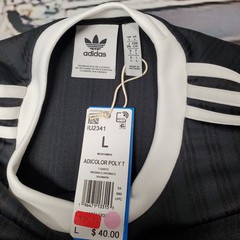 NEW Adidas Trefoil Mens Size Large Striped Dazzle Soccer Style T Shirt Tee Poly