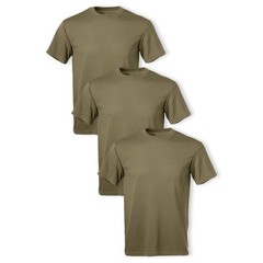 Soffe Men’s 3 Pack USA Poly/Cotton Military Tee, Tan, Small