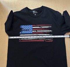Grunt Style Patriotic USA Flag Black Cotton T- Shirt Men’s (Unisex) Size M