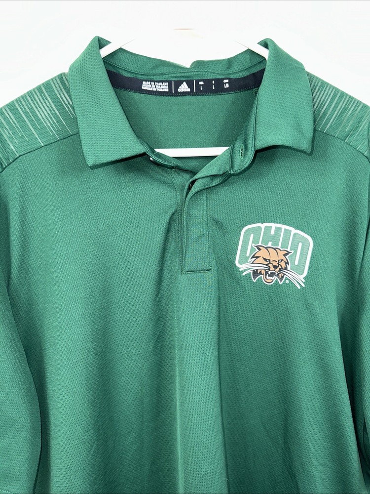 Adidas x Ohio University Bobcats Football Men’s Large Green Coaches Climate Polo