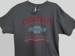 CHECKERED FLAG SPORTS CHEVROLET ESTABLISHED 1911 MENS CHARCOAL CHEVY TEE SHIRT