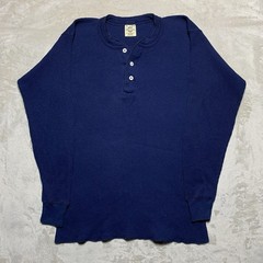 Vintage 90s Northwest Territory Thermal Henley Shirt XL Navy Waffle Made In USA