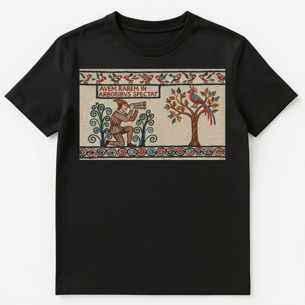 Historian Birdwatcher Medieval Tapestry Style Artwork Unisex T-Shirt