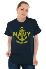 Military Navy Seal Anchor The Sea is Ours Womens or Mens Crewneck T Shirt Tee