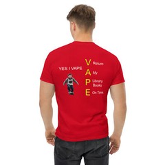 A YES I VAPE LIBRARY BOOKS T-SHIRT – PRINT ON BACK – BEST SELLING VERSION