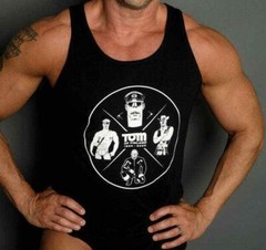 TOM OF FINLAND MENS VEST CENTENARY T SHIRT BLACK TEE SHIRT GAY CULTURE T-SHIRT