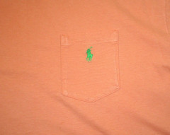 Vtg POLO BY RALPH LAUREN Single Stitch T-Shirt~Pocket W/Pony~Men’s XL~Peach~Used