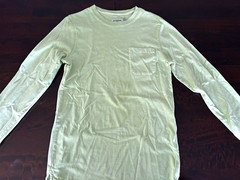 Goodfellow & Co Men’s Green Solid Long Sleeve Crew Neck Pocket T-Shirt, Size S