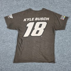 NASCAR Kyle Busch 18 M&Ms Toyota Racing T-Shirt Men Large Brown Joe Gibbs Racing