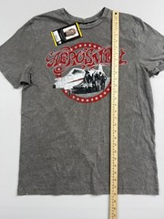 Aerosmith Shirt Mens Medium Gray Airplane Graphic Tee Rock Band Tagless Top