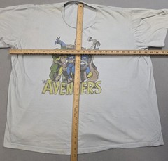 Marvel Avengers Shirt Mens 2XL White Graphic Tee Superhero Comic Book