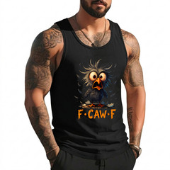 Funny F-Caw-F Black Crow FCawF Humor Quote Bird Meme Tank Top