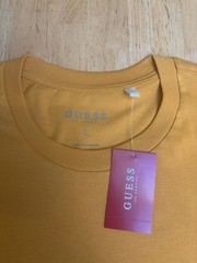 GUESS Men’s Triangle Logo Crew Neck T-Shirt Golden Sun