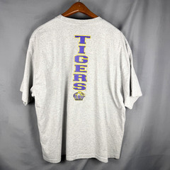 Vintage 90s Starter T Shirt LSU Tigers Mens 2XL XXL Gray Double Sided Graphic