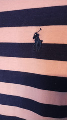 Polo Ralph Lauren Shirt Mens Sm/Blue/Pink Striped Crew Neck Classic Fit Preppy