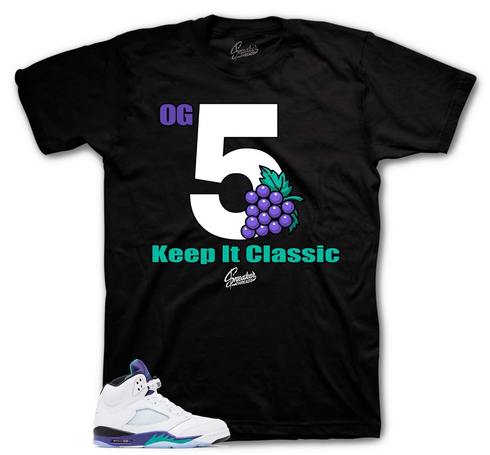 Shirt To Match Jordan 5 Grapes Outfits – Keep It CLassic Sneaker Tee