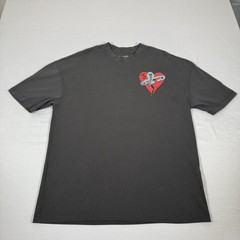 All Saints Shirt Mens Medium Black Oversized Snake Heart Tee Organic Cotton Gym