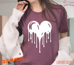 Unisex Dripping Heart Love T shirt Men T shirt Women valanity day Romantic