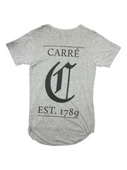 Carré Est 1789 Grey Marle Longline Scoop Tee Men’s Medium Streetwear Curved Hem