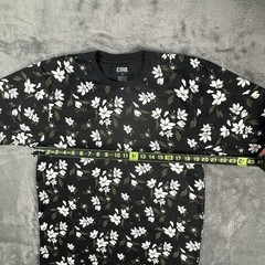 CSG Black Floral Print T Shirt Mens Large Cotton Short Sleeve Graphic Tee