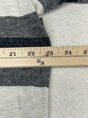 CSG Mens T-Shirt Black-Gray Striped Crew Neck Pocket Short Sleeve Size XL