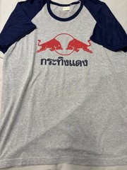 Vintage Authentic Red Bull Thailand Graphic Ringer Tee T Shirt Size XL
