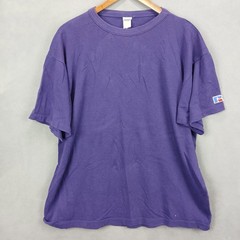 Vintage Russell Athletic T-Shirt Mens Large Purple Mesh Short Sleeve Crew Neck