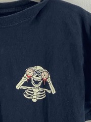 coastal supply company glass til your eyes bleed Black Skeleton T-Shirt Size S