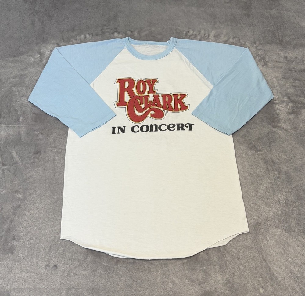 Vintage 80’s Roy Clark Country Music Raglan T Shirt Men’s Size Medium Western