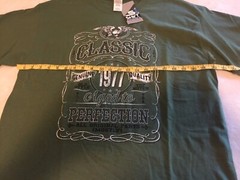 Classic Aged To Perfection Genuine 1977 Quality Distressed Print T-Shirt NEW