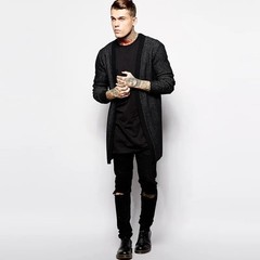 Mens Longline T-Shirt Cotton Hip Hop Extra Long Length White Tall Tee Top