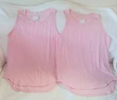EPTM.Solid Color Long Length Curved Hem Tank Top – Pink -Size Small Set of Two