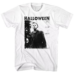 Halloween Movie Michael Myers Masked Title Men’s T shirt film White Horror Photo