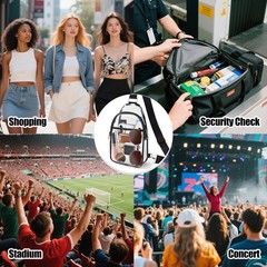 Clear Crossbody Bag with Adjustable Strap for Stadium Events and Sport Concert