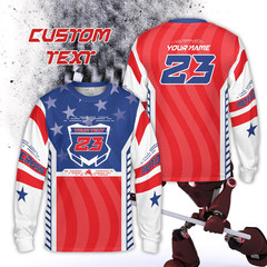 Personalized Neon Motocross Long Sleeve Shirt, Custom Rider Name Number