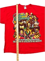 Vintage Black History Month Graphic T-Shirt Red 2XL Delta Pro Weight MLK Malcolm