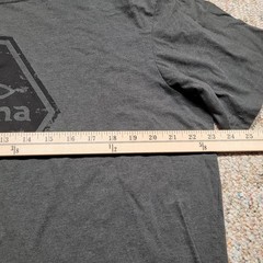 PrAna Shirt Mens XL Grey Pullover Cotton Graphic Logo Casual Outdoors