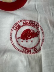 Vintage 90s USS Arkansas CGN 41 Shirt Mens M Warthog Embroidered US Navy