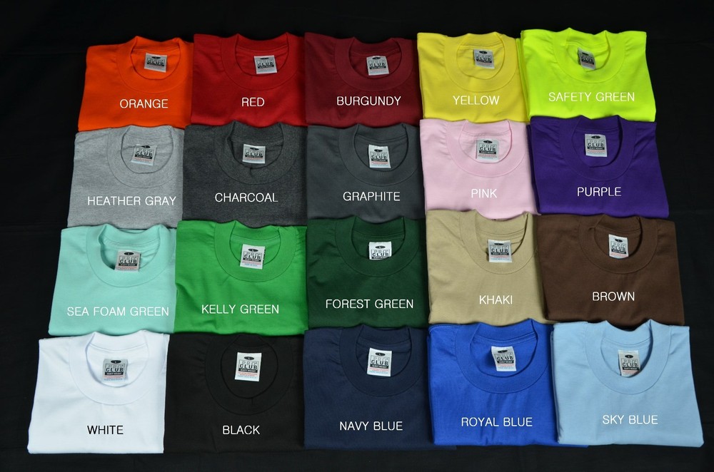 6 NEW PROCLUB MEDIUM HEAVY WEIGHT T-SHIRTS PLAIN TEE PRO CLUB COLOR BLANK 6PC