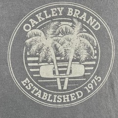 OAKLEY T SHIRT MENS XL BLACK GRAY SHORT SLEEVE GRAPHIC TEE Y2K COTTON LOGO