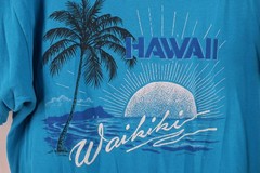 Vtg 70s 80s Streetwear Mens L Distressed Waikiki Hawaii Beach Sunset T-Shirt USA