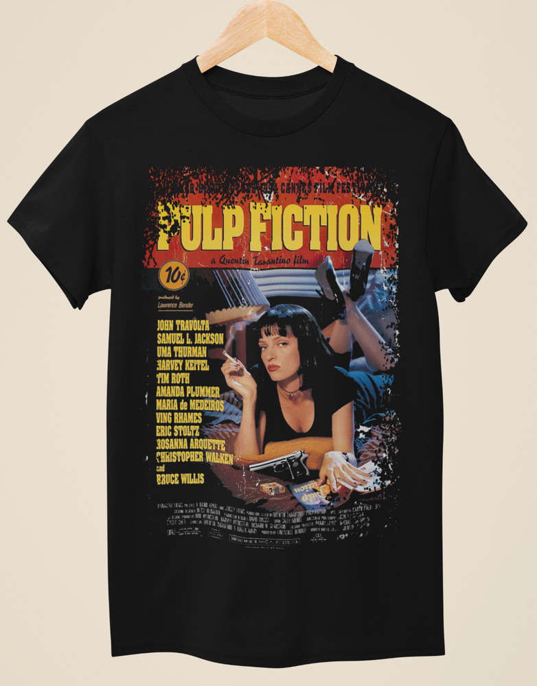Pulp Fiction – Movie Poster Inspired Unisex Black T-Shirt
