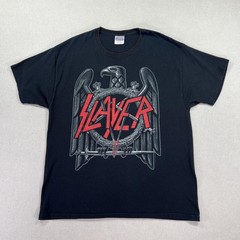Slayer Shirt Mens XL Black Hanes Heavyweight 2010 Tour Band Tee Back Hit