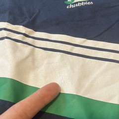 Chubbies Tank Top Shirt Mens Large Navy Blue Center Stripe Cotton Thighs Out