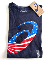 ASICS Men’s Short Sleeve Tee T-Shirt Size Small American Flag New